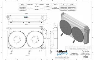 Wizard Cooling Inc - 1966-1974 Oldsmobile Cutlass (+ other cars from 1966-90) Aluminum Radiator (LS SWAP) w/ Shroud Brushless 14" Fans 500 watt - 362-202LSBL500 - Image 2