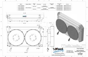 Wizard Cooling Inc - 1966-1974 Oldsmobile Cutlass (+ other cars from 1966-90) Aluminum Radiator (LS SWAP) w/ Shroud Brushless 14" Fans 500 watt - 362-112LSBL500 - Image 2