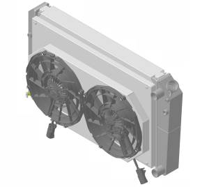 1966-1974 Oldsmobile Cutlass (+ other cars from 1966-90) Aluminum Radiator (LT SWAP) w/ Shroud Brushless 12" Fans - 362-112LTBL