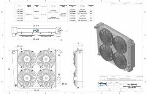Wizard Cooling Inc - 1966-1977 Ford Bronco Aluminum Radiator (w/ Quad Low Profile Fans) - 547-214LP - Image 7