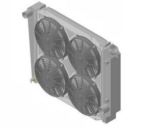 Wizard Cooling Inc - 1966-1977 Ford Bronco Aluminum Radiator (w/ Quad Low Profile Fans) - 547-214LP - Image 6