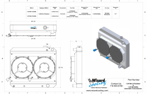 Wizard Cooling Inc - 1965 Oldsmobile Cutlass /442 Aluminum Radiator (17.5" Core w/out Factory AC, LS Motor) With Brushless Fans - 25180-212LSBL - Image 2