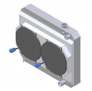 1965 Oldsmobile Cutlass /442 Aluminum Radiator (17.5" Core w/out Factory AC, LS Motor) With Brushless Fans - 25180-202LSBL