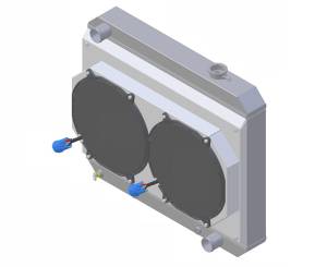 1965 Oldsmobile Cutlass /442 Aluminum Radiator (17.5" Core w/out Factory AC) With Brushless Fans - 25180-212BL