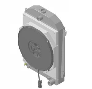 1940-1941 Chevrolet Street Rod Aluminum Radiator w/ ANGLED BRACKETS (Brushless Fan & Shroud) - 10506-218BL300