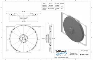 Wizard Cooling Inc - 1955-1960 Chevrolet Corvette (Shroud w/ Brush Style High Profile Fan) - 1653-001HP - Image 2