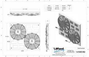 Wizard Cooling Inc - 1956-57 Lincoln Aluminum (SHROUD w/ MEDIUM DUTY Fans) - 41000-002MD - Image 2