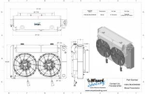 Wizard Cooling Inc - 26.25" Various GM Applications Aluminum Radiator (SUPERCHARGED LT SWAP, BRUSHLESS) - 562-202LTBLACINXX300 - Image 2