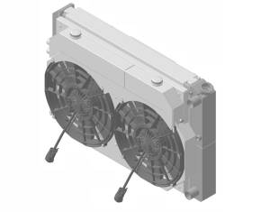 1973-1993 Chevrolet Trucks Supercharged (LT SWAP) Cooling System (21.5" tall) W/ BRUSHLESS Fans Options - 1-716-112LTBLACINXX300