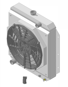 1955-1956 Ford Fairlane / Victoria Aluminum Radiator (w/ BRUSHLESS fan & Shroud) - 98514-218BL300