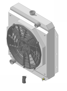 1955-1956 Ford Fairlane / Victoria Aluminum Radiator (w/ BRUSHLESS fan & Shroud) - 98514-208BL300