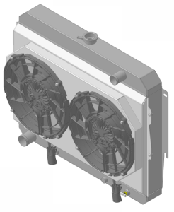 Wizard Cooling Inc - Wizard Cooling - 1966-1969 26" (B/B) Mopar Applications Aluminum Radiator (w/ BRUSHLESS FAN PACKAGE) - 1640-212BL300 - Image 2