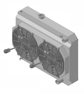 Wizard Cooling Inc - 1964-1965 Pontiac GTO/Lemans/Tempest Aluminum Radiator (15.5" Core, Driver side Radiator Cap, LS Swap, BRUSHLESS Fan Package) - 27100-202LSBL - Image 3