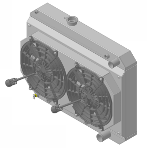 Wizard Cooling Inc - 1964-1965 Pontiac GTO/Lemans/Tempest Aluminum Radiator (15.5" Core, Driver side Radiator Cap, LS Swap, BRUSHLESS Fan Package) - 27100-212LSBL - Image 2