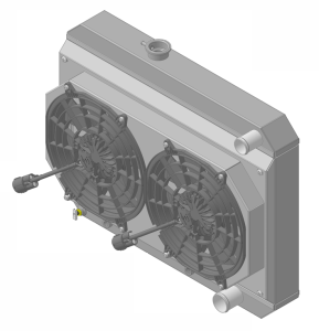 Wizard Cooling Inc - 1964-1965 Pontiac GTO/Lemans/Tempest Aluminum Radiator (15.5" Core, Driver side Radiator Cap, BRUSHLESS Fan Package) - 27100-212BL - Image 3