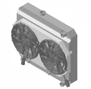 1966-1967 PONTIAC GTO/Lemans/ Tempest. LS Swap (17.5" Core) Radiator w/ Shroud & Brushless Fans -27290-212LSBL300