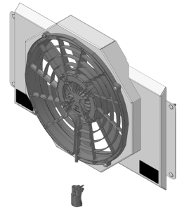 1964-1967 Bel Air/ Impala/ Chevelle/ Malibu/Monte Carlo/ El Camino (SHROUD w/ BRUSHLESS FAN, 500 WATT) - 289-008BL500