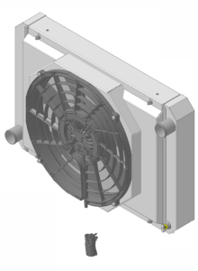 1955-1960 Chevrolet Corvette Aluminum Radiator (W/ Brushless Fan) - 1653-108BL300