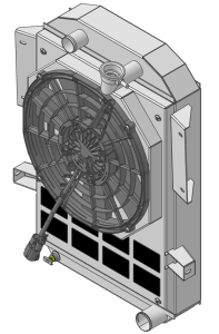 1935-1936 Chevrolet Street Rod Aluminum Radiator (w/ Brushless Fan & Shroud) 1-10505-208BL300