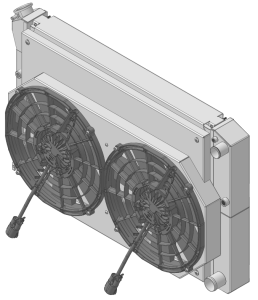1973-1993 Chevrolet Trucks (LS Swap) Aluminum Radiator (21.5" tall) W/ Standard BRUSHLESS Fans Options - 716-112LSBL300