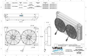 Wizard Cooling Inc - Wizard Cooling - 28.25" Various GM Applications Aluminum Radiator (LS SWAP) w/ Shroud Brushless 14" Fans 300 watt - 361-112LSBL500 - Image 2