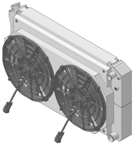 Wizard Cooling - 28.25" Various GM Applications Aluminum Radiator (LS SWAP) w/ Shroud Brushless 14" Fans 500 watt - 361-202LSBL500