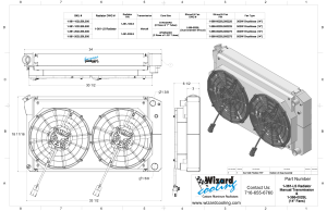 Wizard Cooling Inc - Wizard Cooling - 28.25" Various GM Applications Aluminum Radiator (LS SWAP) w/ Shroud Brushless 14" Fans 500 watt - 361-202LSBL500 - Image 2