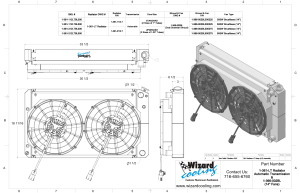 Wizard Cooling Inc - Wizard Cooling - 28.25" Various GM Applications Aluminum Radiator (LT SWAP) w/ Shroud Brushless 14" Fans 300 watt - 361-112LTBL300 - Image 2