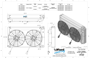 Wizard Cooling Inc - Wizard Cooling - 28.25" Various GM Applications Aluminum Radiator (LT SWAP) w/ Shroud Brushless 14" Fans 300 watt - 361-202LTBL300 - Image 2
