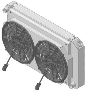 Wizard Cooling - 28.25" Various GM Applications Aluminum Radiator w/ Shroud Brushless 14" Fans 300 watt - 361-102BL300