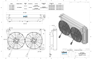 Wizard Cooling Inc - Wizard Cooling - 28.25" Various GM Applications Aluminum Radiator w/ Shroud Brushless 14" Fans 500 watt - 361-112BL500 - Image 2