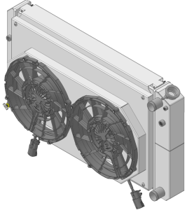 Wizard Cooling - 28.25" Various GM Applications Aluminum Radiator (LT SWAP) w/ Shroud Brushless 12" Fans - 361-112LTBL