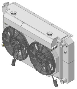 28.25" Various GM Applications Aluminum Radiator (SUPERCHARGED LS SWAP, BRUSHLESS) - 361-202LSBLACINXX300
