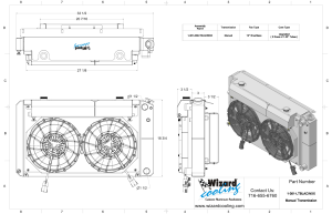 Wizard Cooling Inc - 28.25" Various GM Applications Aluminum Radiator (SUPERCHARGED LT SWAP, BRUSHLESS) - 361-202LTBLACINXX300 - Image 2