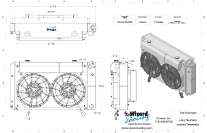 Wizard Cooling Inc - 28.25" Various GM Applications Aluminum Radiator (SUPERCHARGED LT SWAP, BRUSHLESS) - 361-212LTBLACINXX300 - Image 2