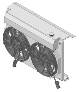 12" BRUSHLESS FAN- Package  w/ Expansion Tank for 28.25" Core Radiators- 361-002BL300225XR (SB/ BB Motors)