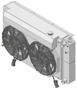 Wizard Cooling - 28.25" Various GM Applications Aluminum Radiator (LT SWAP) w/ Shroud Brushless 12" Fans & X Tank - 361-202LTBLXR