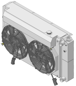 Wizard Cooling - 28.25" Various GM Applications Aluminum Radiator (LT SWAP) w/ Shroud Brushless 12" Fans & X Tank - 361-212LTBLXR