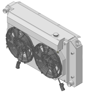 Wizard Cooling - 28.25" Various GM Applications Aluminum Radiator (SB/BB) w/ Shroud Brushless 12" Fans & X Tank - 361-112BLXR
