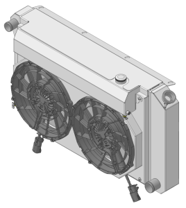 Wizard Cooling - 28.25" Various GM Applications Aluminum Radiator (SB/BB) w/ Shroud Brushless 12" Fans & X Tank - 361-202BLXR
