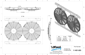 Wizard Cooling Inc - 1985-97 Ford F-Series & Bronco (BRACKET w/ LOW PROFILE FANS) - 1451-003LP - Image 2