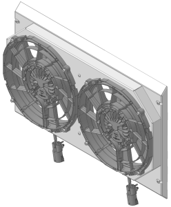 1970-73 26" B/B Mopar Applications (SHROUD w/ BRUSHLESS FANS) - 375-002BL