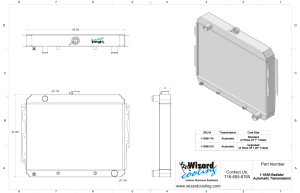 Wizard Cooling Inc - Wizard Cooling - 1966-1969 26", Small Block, Mopar Applications Aluminum Radiator - 1638-210 - Image 2