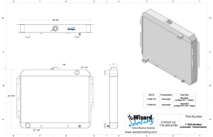 Wizard Cooling Inc - 1966-1969 26" Core, V8 Mopar Applications Aluminum Radiator - 1640-110 - Image 2
