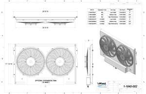 Wizard Cooling Inc - 1966-1969 26" Mopar Applications Aluminum Shroud (W/ Low Profile Brush Fans) - 1640-002LP - Image 2