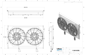 Wizard Cooling Inc - Wizard Cooling - 1966-1969 26" (B/B) Mopar Applications Aluminum Radiator (w/ BRUSHLESS FAN PACKAGE) - 1640-002BL300 - Image 2