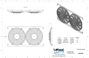 Dual Medium Profile fans & mounting brackets for 1970-73 26" Mopar Applications (375-003MD) - Image 2
